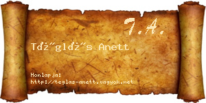 Téglás Anett névjegykártya