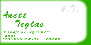 anett teglas business card